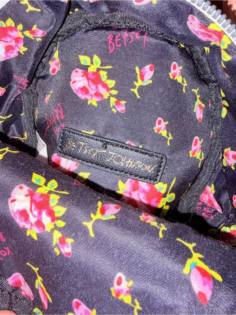 Betsy Johnson Floral Pink Mini Backpack Purse